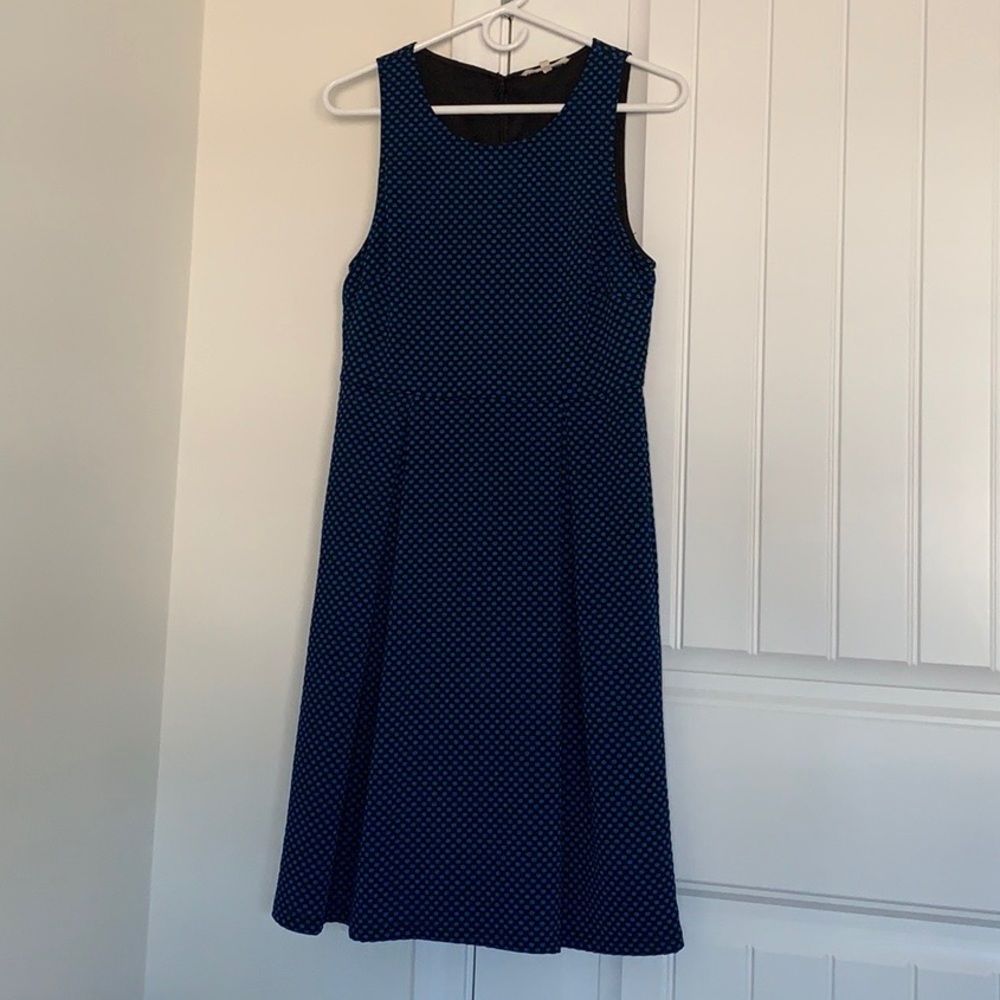 41 Hawthorn Navy Blue Sleeveless Polka Dot Midi Dress